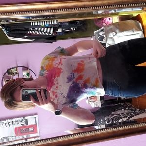 Cropped gay pride tie dye shirt